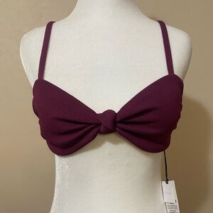 Shade & Shore Bikini Top NWT swimwear women’s juniors small wine burgundy